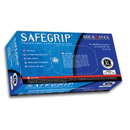 Ansell SafeGrip, Latex Exam Gloves, Latex, S, Blue MFX-SG375S